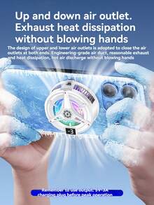 1 件黑色磁吸 RGB 灯效手机散热器带温度显示风扇半导体散热器手机散热夹游戏散热神器 - 彩色 - 查看 4