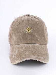 1pc Sun 四季户外棒球帽，复古老式水洗中性卡车帽，透气可调节高尔夫太阳帽，女士夏季时尚弧形边缘太阳帽，适合日常佩戴和旅行