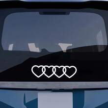 4 pegatinas de decoración en forma de corazón con logos de amor para coche, aplicables en ventanas, carrocería, parte trasera o moto, laptop - Rosa - Ver 8