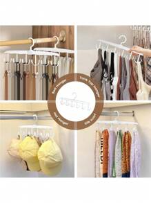 1 Rotating Wardrobe Hat Rack, 360 Degree Rotating Hook Rack With 12 Hooks, Bra Strap Saves Space, Wavy Drying Rack, Multifunctional Home/Dormitory Clothes Rack, Suitable As A Gift For Relatives, Family, Friends, Teachers, Classmates, Travel, Outdoor Activities, Camping, Gatherings, Beach Vacations, Decoration, Organizer Dresses, Pants, Shoes, Jeans,