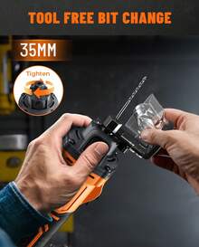 DOVAMAN 20V Brushless Drywall Cut-Out Tool, 30,000 RPM, Adjustable Depth, 98% Dust Collection, LED, With Battery, Charger & Bag - Black - View 9
