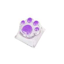 1 pièce Touche de clavier multicolore en résine ABS translucide en forme de patte de chat, convient pour les claviers mécaniques à axes croisés, accessoire