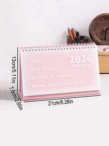 1pc Simple Gradient Color 2026 Desk Calendar, Vertical Flip Design Desk Calendar - Home & Office Daily Itinerary Planner, Unique Desk Decorations For Gifts For Friends - Multicolor - View 2