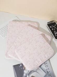 1 Stück Blumen- und Schleifen-Design tragbare leichte Handtasche für Laptops, Tablet-Computer Tasche mit Innenfutter für 11/13/15-Zoll-Laptops, passend als Geschenk für Schule, Reiseutensilien, Geburtstagsgeschenk, Valentinstag-Geschenk, Jahrestags-Geschenk, Lehrergeschenke, Lehrmittel, vielseitiges Accessoire für modebewusste Mädchen, Geschenk zur Abschlusszeit