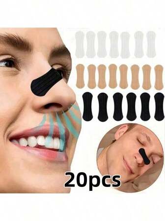 60*22mm English Cold Seal Paper, 3 Colors (Apricot, White, Black) To Choose From, Breathable Nose Patch, Expand Nasal Cavity, Anti-Snoring, Relieve Nasal Congestion