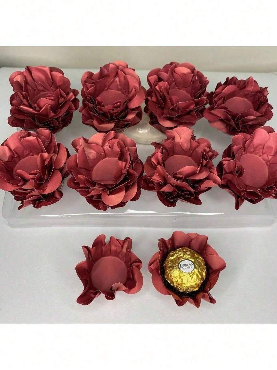 80 Cupcake Wrappers For Fine Sweets Flower Wedding Anniversary Ultrafest Lulli Style Model - Redwood - View 1