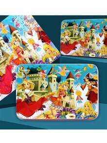 1铁盒100片木制拼图拼图儿童拼图宝宝3岁以上卡通木制早教玩具，适合男孩女孩作为礼物,拼图,拼图,拼图,拼图1000,1岁玩具,女孩拼图 - 彩色 - 查看 8