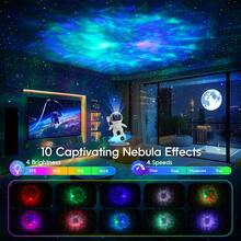Astronaut Galaxy Projector, Star Nebula Projector With Rocket Lamp, Night Lights LED Star Projector For Bedroom, Remote Control, White Noises, BT Speaker For Bedroom - Xanh và trắng - Xem 4