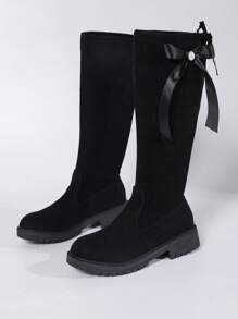 2025 新款优雅西式女靴，舒适绒面革套穿设计踝靴，黑色百搭一脚蹬休闲度假鞋