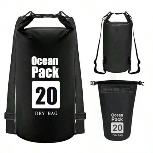 Bolsa Estanca LONROI Dry Bag 20L con Correa de Hombro Ajustable Bolsa Impermeable para Kayak Rafting Natacion Remo Canoa Playa Deportes Acuaticos