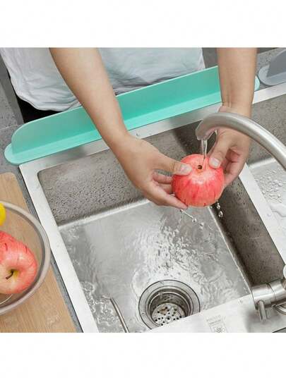 1pc Multicolor Silicone Sink Splash Guard With Suction Cups - Waterproof, Durable Barrier For Kitchen And Lab Use - Easy To Install, Protects Countertops From Water Splashes, Kitchen Sink Splash Guard