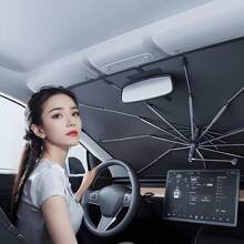 Car Windshield Sun Shade, Heat Insulation And Sun Blocking, Foldable And Retractable Sun Shade For Automotive, Available In Small And Large Sizes. Multi-Functional Umbrella Can Be Used As Sun Shade, Rain Shade, Heat Insulation Shade, Sun Protection Shade And Car Accessory.