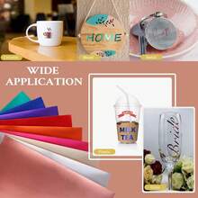 哑光金属乙烯基永久性贴纸，9 张 12*10 英寸金属乙烯基贴纸 - 适用于装饰工艺品和 DIY 项目的永久性粘性乙烯基贴纸 - 混合色 - 查看 5