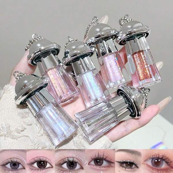 Gege Bear UFO Pendant Shiny Eyeshadow Liquid Pearlescent Fine Shimmer Brightening Anti-Makeup Liquid Eyeshadow