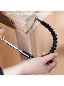 360° flexibler Bohrmaschinen Schaftadapter - biegsame Verlängerung für enge Ecken und DIY-Projekte (ohne Handgelenkbelastung, universell passend & kompakter Werkzeugkasten-Held)