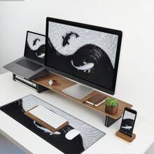 BHJLAXR Stilvolle Gaming Mausunterlage | Koi Fisch & Tai Chi Design, rutschfeste Gummibasis, präzise bestickte Kanten - Schwarz-Weiße Schreibtischunterlage für Büro und Gaming Nutzung