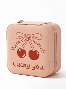 1pc Jewelry Box, Large Capacity Jewelry Storage Box, Jewelry Organizer Box, Miniature Jewelry Case, Jewelry Savings Box, Portable Travel Jewelry Box, Makeup Box, Various Jewelry Boxes,Simple Travel & Home Jewelry Box For Women Storage Organizer Travel Essentials Back To School Dormitory Storage