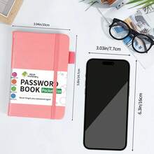 带 A–Z 标签的 PU 皮革密码簿 - 5.9 英寸 X 3.9 英寸紧凑型精装，用于网站登录名、密码和笔记的整理器 - 高级装订设计 - 均碼 - 查看 7