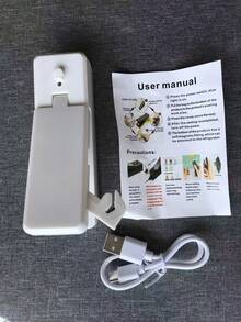 1pc Mini Impulse Sealer, USB Rechargeable Handheld Heat Sealing Machine, 2-In-1 Bag Opener And Sealer, For Plastic Bags, Snack Bags, Airtight Packaging And Food Preservation, Essential For Outdoor Picnic And Travel, 4.3 Inch X 1.3 Inch - Multicolor - View 11