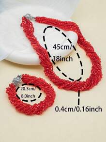 Esbbela 2pcs Luxurious Multi-Layer Acrylic Crystal Necklace And Bracelet Set For Women, Reversible, Black, Red, Champagne, Green, Dark Brown, Blue, Purple, Suitable For Daily Wear, Parties, Engagement, Wedding, Holidays, Birthday Gifts
