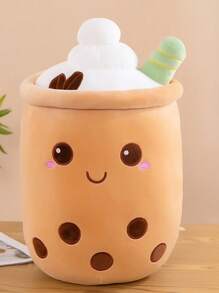 Adorable peluche de 60 cm de taza de boba (té con leche de burbujas) - Muñeco de peluche en forma de taza de té rellena, diseño de dibujos animados con caras sonrientes, suave y acogedor para niños, regalo perfecto para el Día de San Valentín, Pascua, Halloween, Navidad, decoración para la hora del té