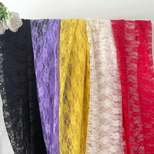 1 pieza Pequeña tela de encaje con flores de ciruelo, apta para pañuelos, manteles, monos y accesorios de decoración del hogar, adorno para ceremonias de boda, decoración de encaje con estampado floral