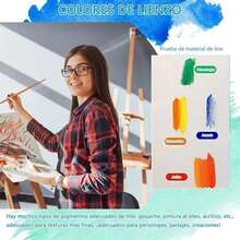 Marco de lienzo de 40 x 60 cm, pintura al óleo de lino, se puede adaptar a una variedad de pigmentos, satisfacer las necesidades diarias de los usuarios de pintura mayores, el lienzo se puede utilizar para pintar acuarela, pintura al óleo, pintura acrílica. - Blanco - Ver 4