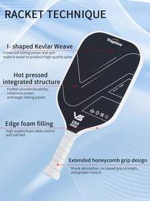 VISPINVO 1pc 41.5 Cm High-Performance Kevlar Braided Kimchi Paddle, Increased Sweet Spot And Enhanced Spin, USA Brand Selection, I-Shaped Texture Technology, High-Performance Protective Strip, Hot-Pressed Integrated, Fashionable Fabric Texture Matte Surface Anti-Slip Design, Lightweight, Aerospace Bulletproof Grade Material, RED And BLUE,