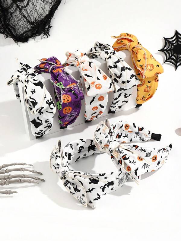 1 Peça Headband Largo de Tecido com Estampa de Frutas, Uso Diário, Faixa de Cabeça com Laço