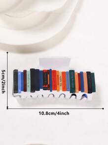 1Pc New Literary Style Book Clip With Colorful Hair Clip For Women, Hair Claw Hair Accessory At The Back Of The Head, Fashionable And Versatile Hair Clip, Suitable As A Gift For Friends