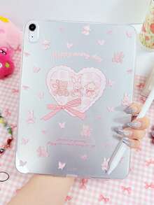 1 件透明外壳心形娃娃彩绘平板壳，轻巧超薄软壳，简约/个性/创意/卡通/休闲/可爱 TPU 平板保护单壳适用于 iPad Mini 1/2/3/Mini4/Mini5/Mini6/Mini7/9.7/10.2/10.5/10.9/11 英寸/10 代/Air 11 英寸 (M2)-2024/Pro11 英寸 (M4)-2024/iPad Air 11 英寸 (M3) 2025/iPad (A16) 11 英寸第 11 代 2025，苹果型号 A7/A8 型号，产品不包括手写笔 - 彩色 - 查看 3