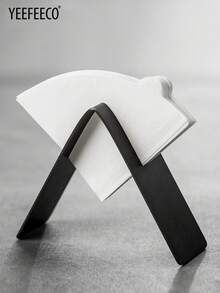 yeefeeco 1pc Coffee Filter Holder Storage, Coffee Filter Storage, Stainless Steel Coffee Filter Paper Holder, Cafe Filter Paper Storage Rack Organization For Coffee Filters, Coffee Accessories - Black - View 2