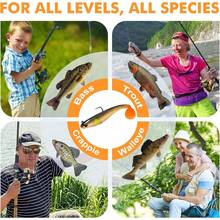 TRUSCEND Easy Catch Pre-Rigged Soft Lures, Unique Vibrating Swim Action And Trembly Sinking Move More Bites, Soft Swimbait Family Fishing, Fishing Lures Bass Trout Crappie Walleye,Accessible Fishing Gear |   One-Hand Ready |   Non-Profit Collab - B1-3.5",1/4oz - View 3