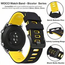 Smart Watch Strap - Black-yellow (Black Buckle) - View 4