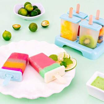9PCS Ice Cream Homemade Mold, Reusable Ice Cream Frozen Mold, Suitable For Children's Manual DIY Ice Cream Making Mold