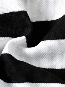 2pcs Baby Girls Casual Striped Long Sleeve Top + Flared Pants Set, Spring/Autumn - Black and White - View 6