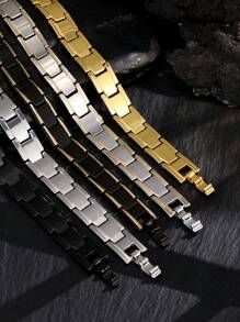 1 pièce Bracelet métallique magnétique à la mode et polyvalent pour hommes