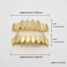 2pcs/Set Halloween Fashionable Vampire Fang Zirconia Tooth Decor, Suitable For Daily Wear By Men And Women