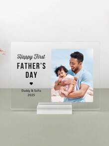 1 set Plaque avec impression photo personnalisée avec message personnalisé, cadre photo en acrylique personnalisé, cadres photo personnalisés pouvant être utilisés pour la décoration, support personnalisé pour cadres photo/cadeaux de la Saint-Valentin
