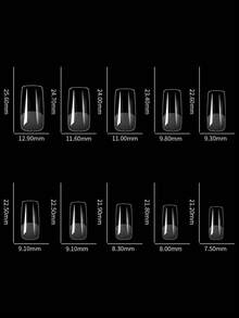 100pcs Acrylic Nails Fake Capsule Short Almond Coffin Square Artificial Nail Extension Soft Gel Tips Accessories Tools - Clear - View 14