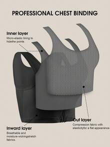 1pc Chest Compression Sports Bra, Minimizing Bust, Shaping Vest For Women