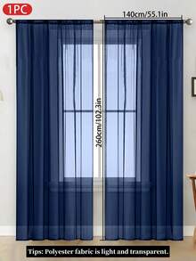 1 pezzo Tenda leggera e trasparente, tenda finestra in voile di poliestere a tinta unita, moderna e minimalista, per camera da letto, soggiorno, balcone