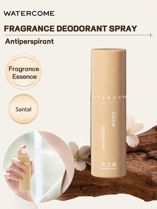 WATERCOME Desodorante en spray de 40ml, bruma desodorante para mujeres y hombres, prevenir el olor corporal y mantener la frescura, fórmula con extractos vegetales, aroma ligero, de secado rápido y no pegajoso