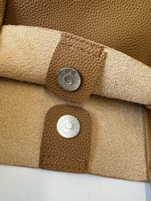 简约大容量黑色托特包，女士休闲百搭上班通勤单肩手提包，2025新款时尚斜挎包 - 棕色 - 查看 4