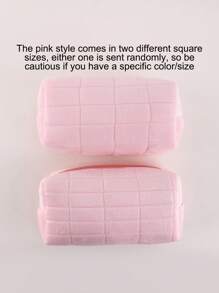 1/2 piezas Bolso de maquillaje para bolso con cremallera portátil, Estuche para guardar brochas de maquillaje, Bolsa de aseo para viajes de color rosa, Bolso de cosméticos multifuncional de gran capacidad, Para vacaciones, playa, baño, dormitorio