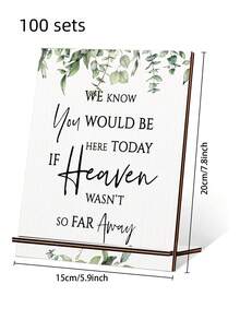 1/100 套可用，2 件/套婚礼我们知道如果天堂不是那么遥远，你今天就会在这里木制桌面装饰适合婚礼礼物、结婚周年纪念标志、婚礼礼物、周年纪念派对和纪念桌面装饰