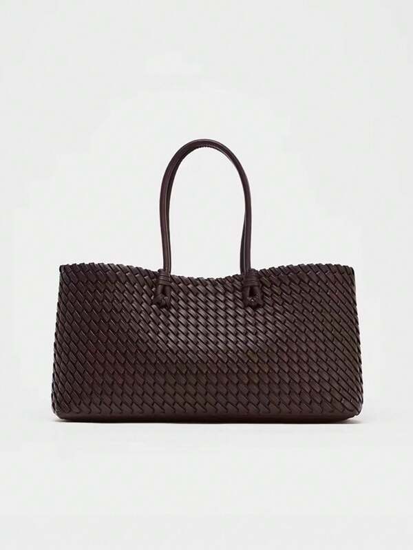 2025 New Arrival Niche Commute Woven Tote Bag, Fashion Versatile Extra Large Capacity Shoulder Bag