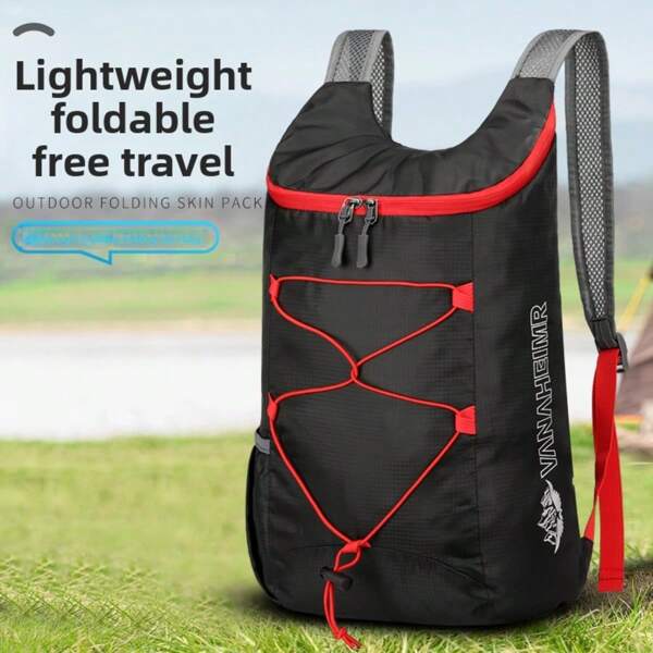 1pc Durable & Lightweight Nylon Backpack, Suitable For Camping, Hiking And Travel - 15" Multi-Compartment Design, Adjustable Shoulder Straps, Reflective Safety Features, Various Colors Available, Travel Rucksack