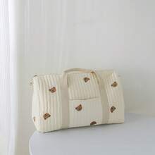 1 件卡通动物刺绣大容量孕妇尿布包，轻便手提手提包，适合妈妈 - 小兔刺繡包 - 查看 10