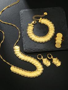 5 قطع/مجموعة مجوهرات عملة أنيقة من الشرق الأوسط دبي، مناسبة للهدايا والاستخدام اليومي للنساء